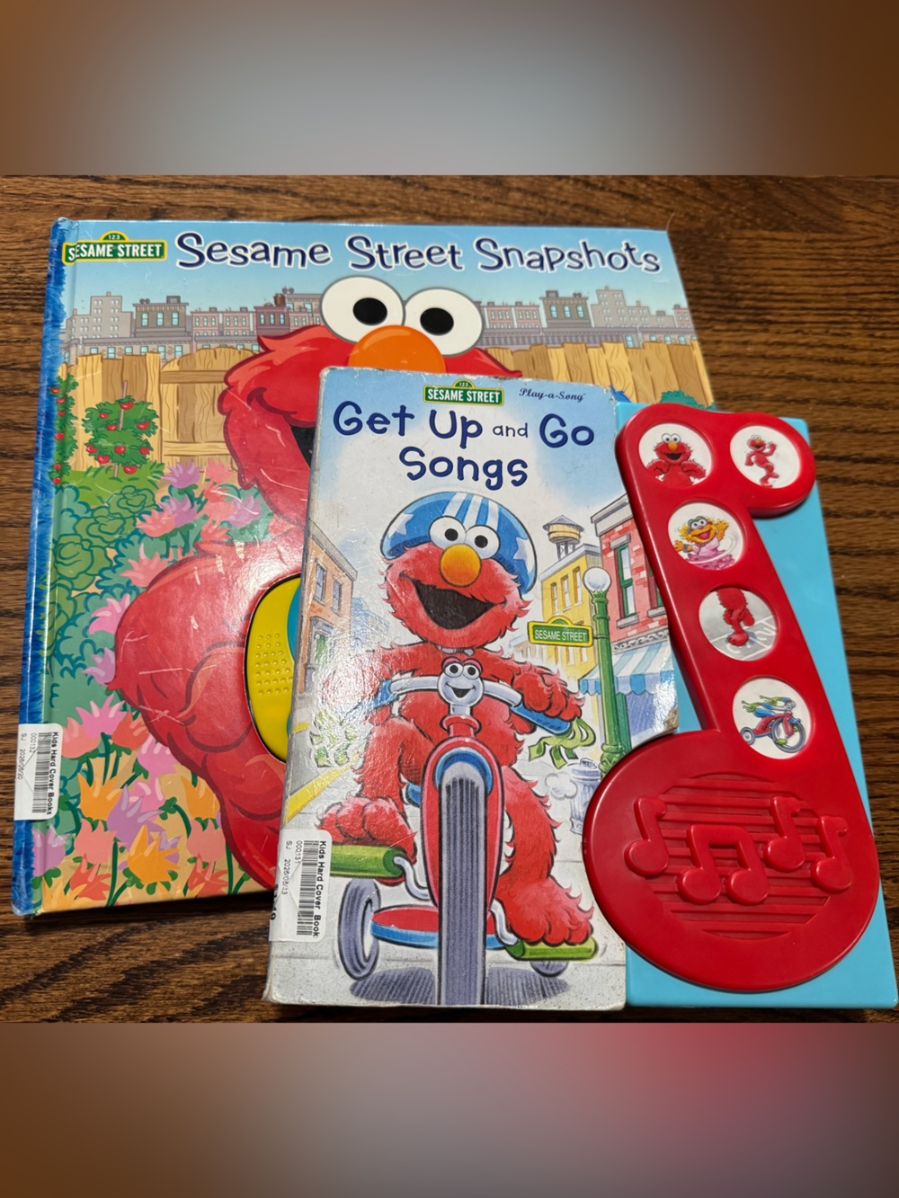 2 Sesame Street Red Elmo Sound Books with Blue & Yellow Accents